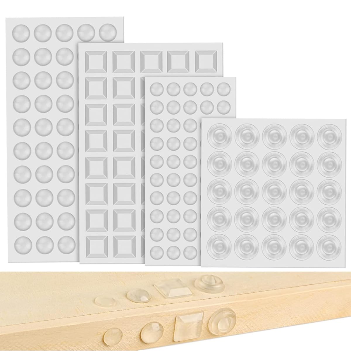 HASTHIP Adhesive Silicone Door Knob Bumper for Wall Protection featuring 165 pcs Clear Rubber Pads | Noise Reducing Home Furniture Shield