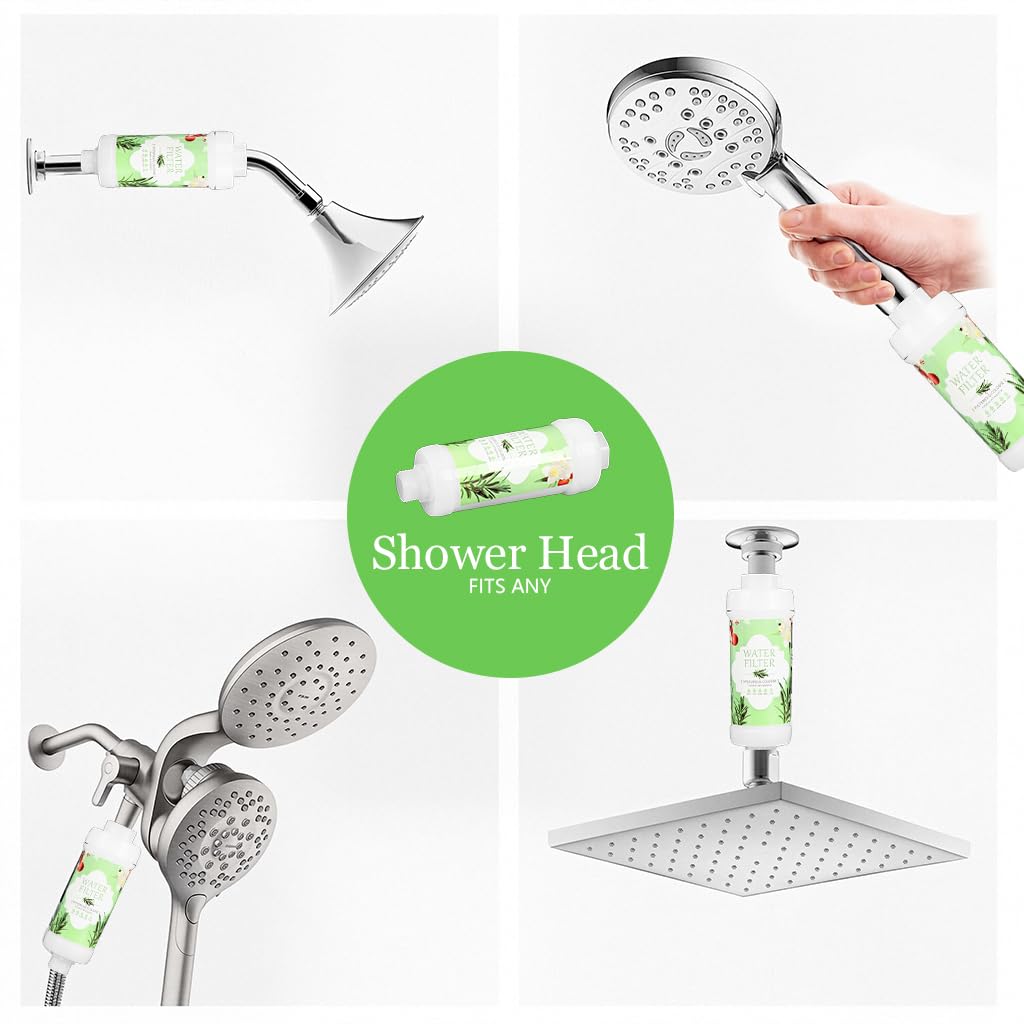 Serplex Scented Water Filter Cartridge for Shower System with 3 Cotton Refills | Universal Faucet Adapter