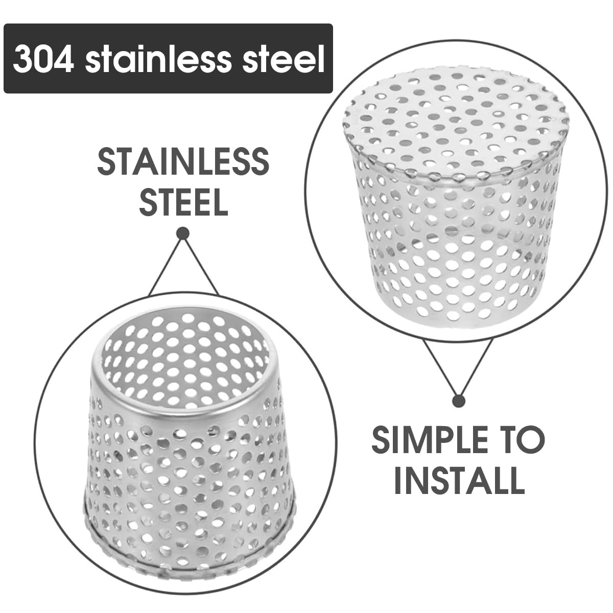 HASTHIP® Stainless Steel Floor Drain Outlet Filter, Anti Rats Drain Outlet Mesh Cover, 160mm Diameter Strainer Gutter Downspout Strainer Fits 160-165mm Pipes, Universal Strainer for Leaf Gutter Guard