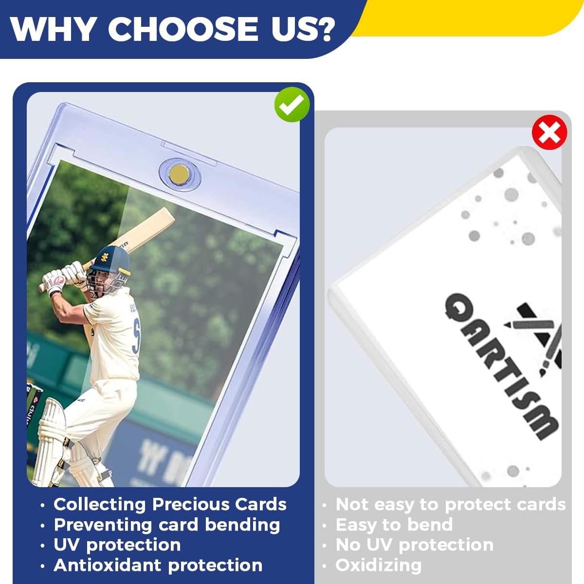 PATPAT Card Holders for Trading Cards 10pcs 35 pt Case with Clear Acrylic Protection | Ideal Display for MTG and Sports Cards