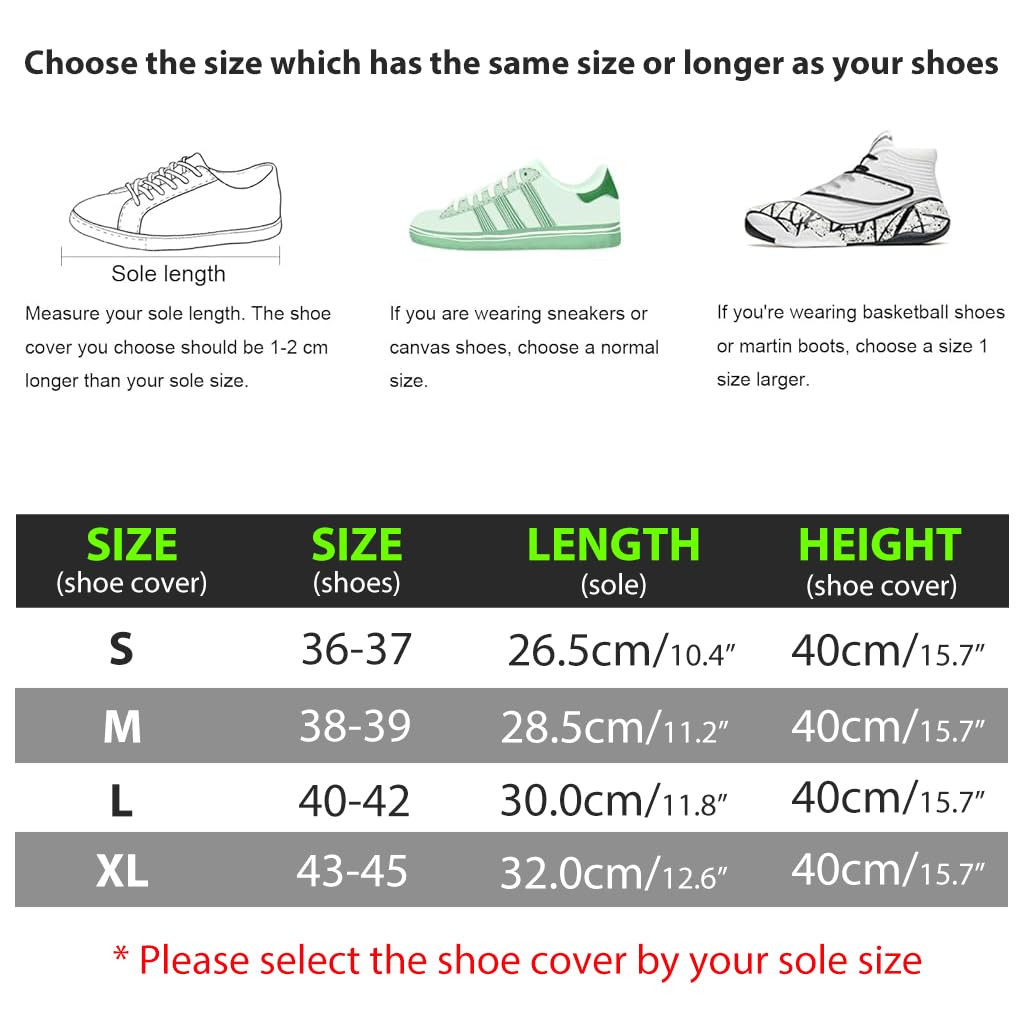 PALAY Waterproof Shoe Covers for Outdoor Activities with Zip-up Calf-length PVC Design | Anti-skid Sole and Elastic Ankle Strap