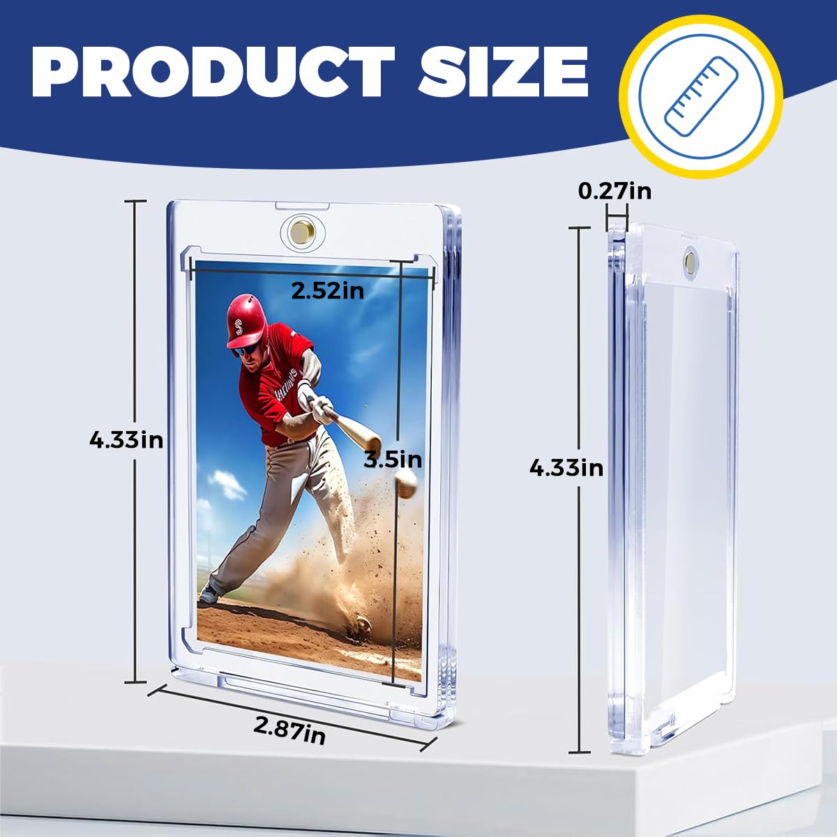 PATPAT Card Holders for Trading Cards 10pcs 35 pt Case with Clear Acrylic Protection | Ideal Display for MTG and Sports Cards