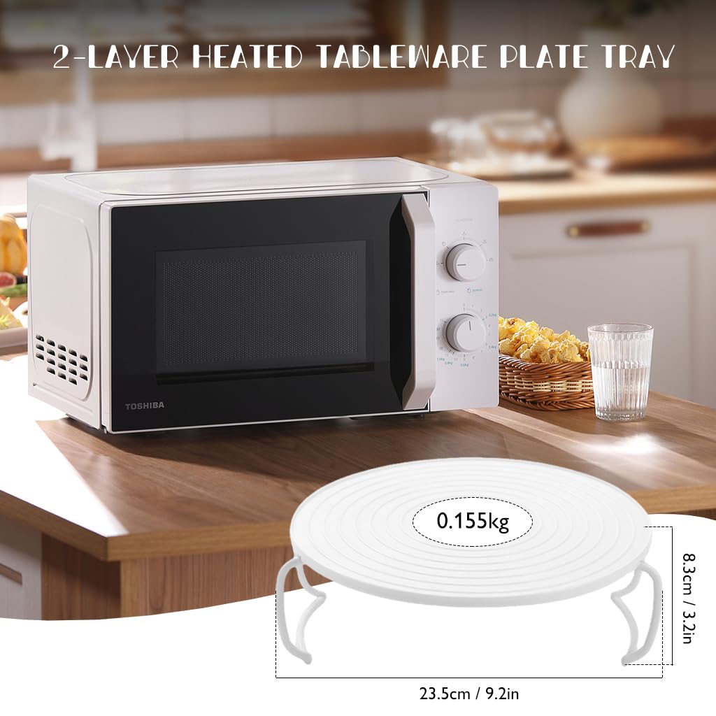 HASTHIP Microwave Plates for Heating with Double Layer 9.2×8.3 in Design | Food Grade PP