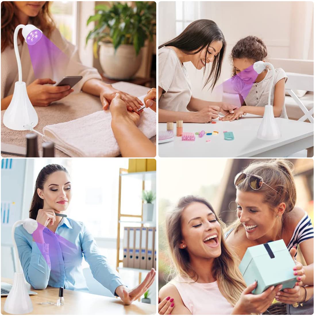 MAYCREATE Portable USB UV LED Nail Lamp with 6 LED Beads and Flexible Neck | 18W Quick Gel Polish Dryer for Women