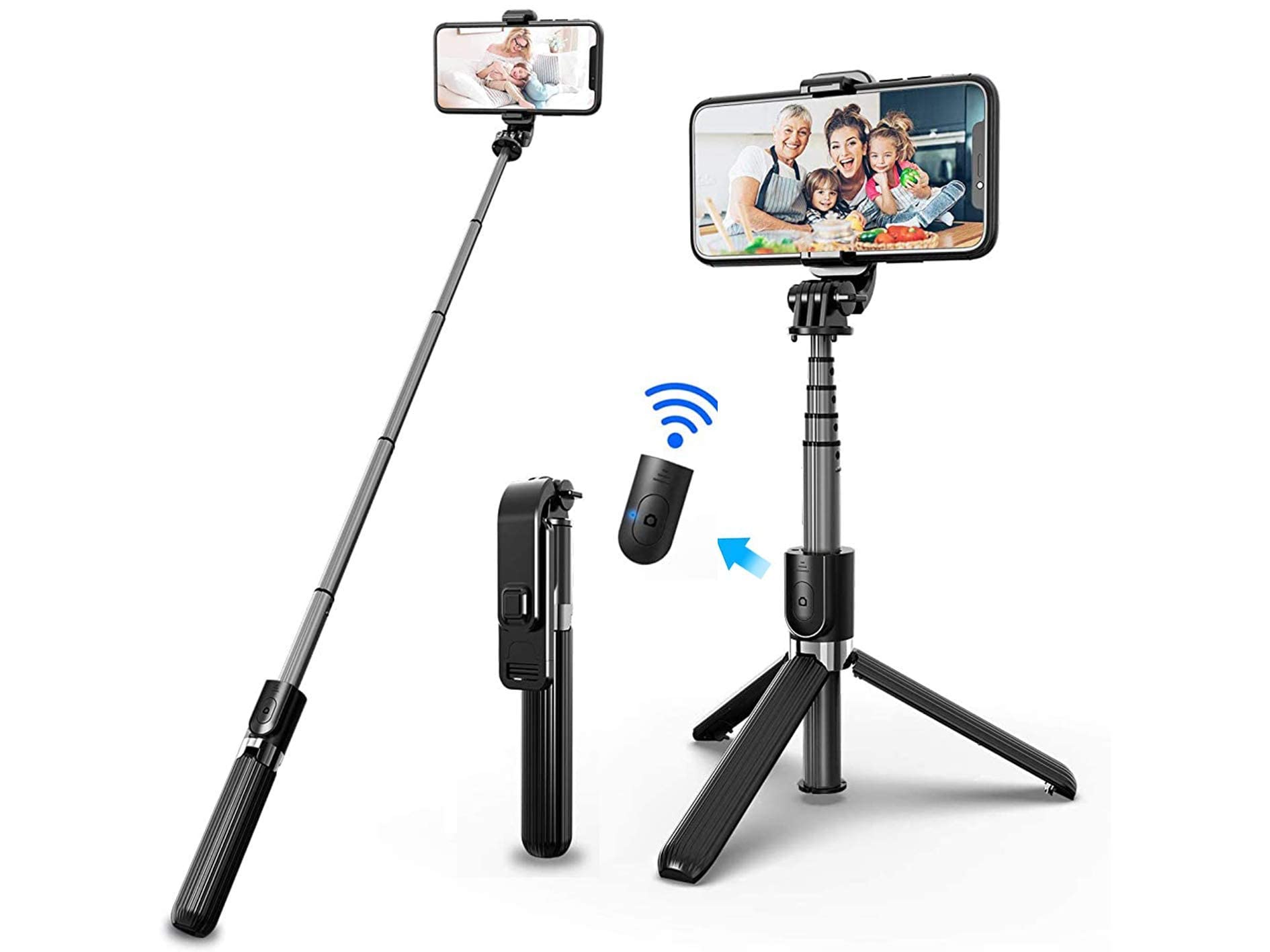 Verilux  Bluetooth Extendable Selfie Stick,Mini 3 in 1 Aluminum Detachable Phone/Camera Selfie Stick with Wireless Remote& Tripod for All Smart Phones--7.48inch Upgrade Selfie Stick