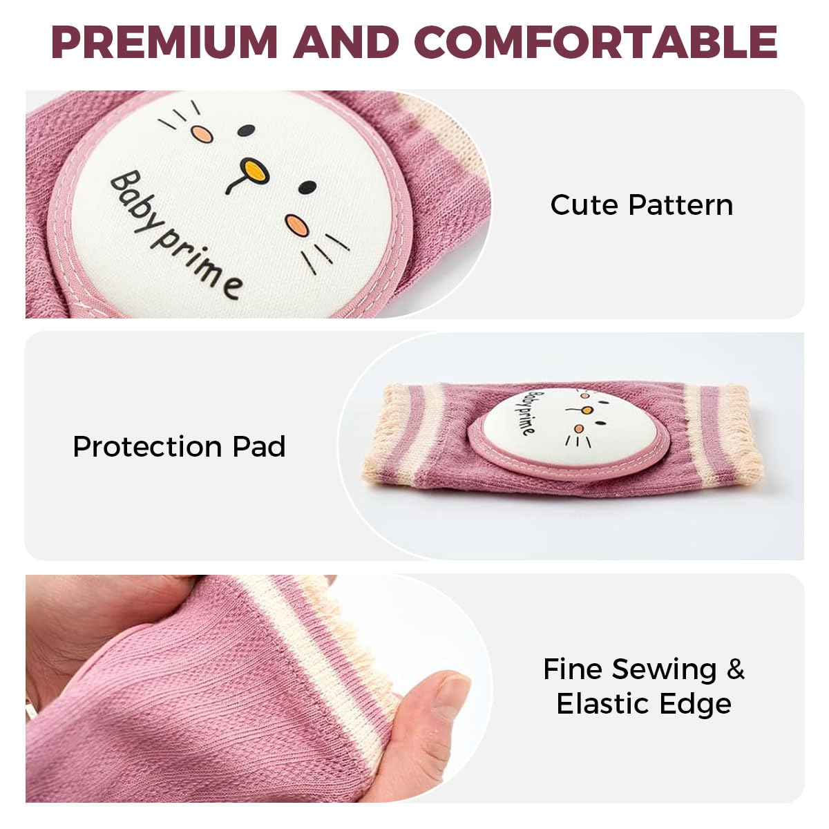 SNOWIE SOFT Baby Knee Pads for Crawling and Walking Practice featuring Breathable Stretchy Mesh | 2 Pairs for Toddlers 1–4 Years