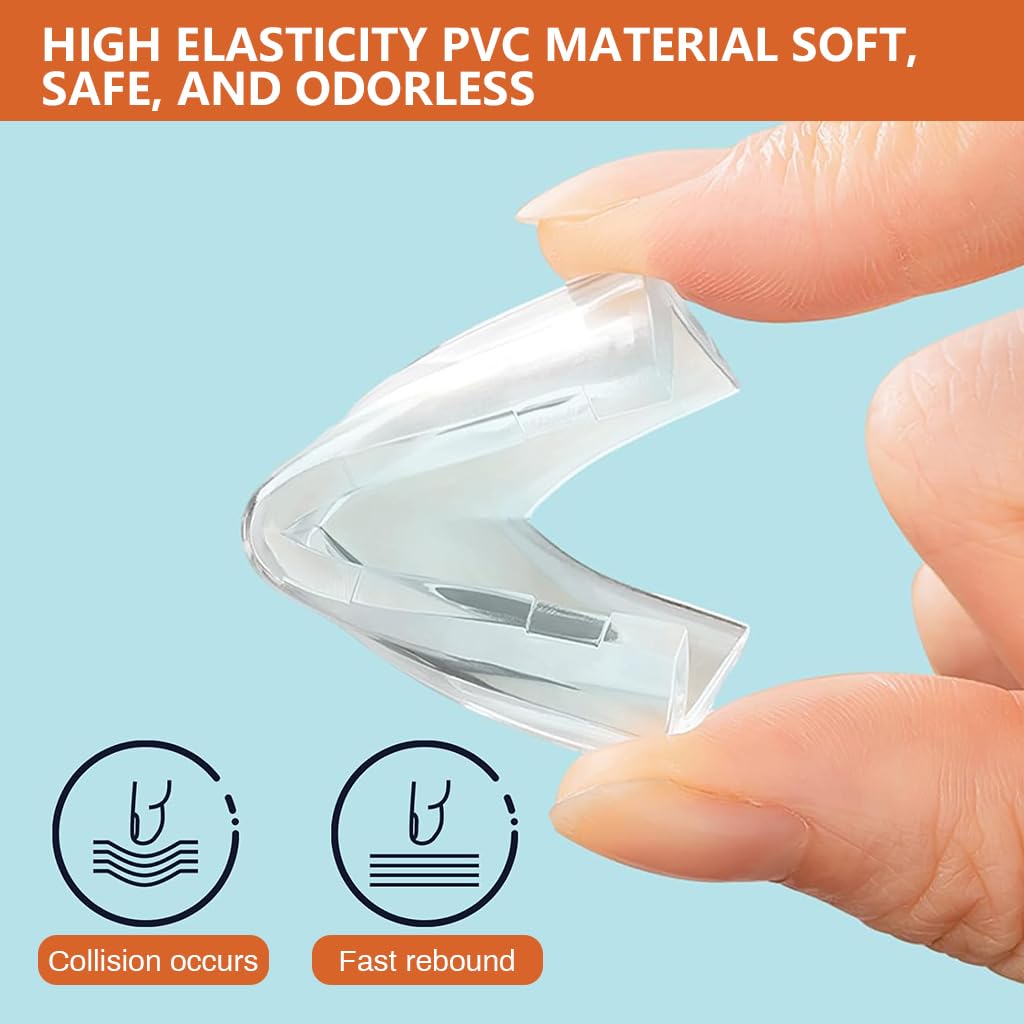 SNOWIE SOFT Corner Protector for Baby Safety with Self-Adhesive L Shape Clear PVC | 12Pcs