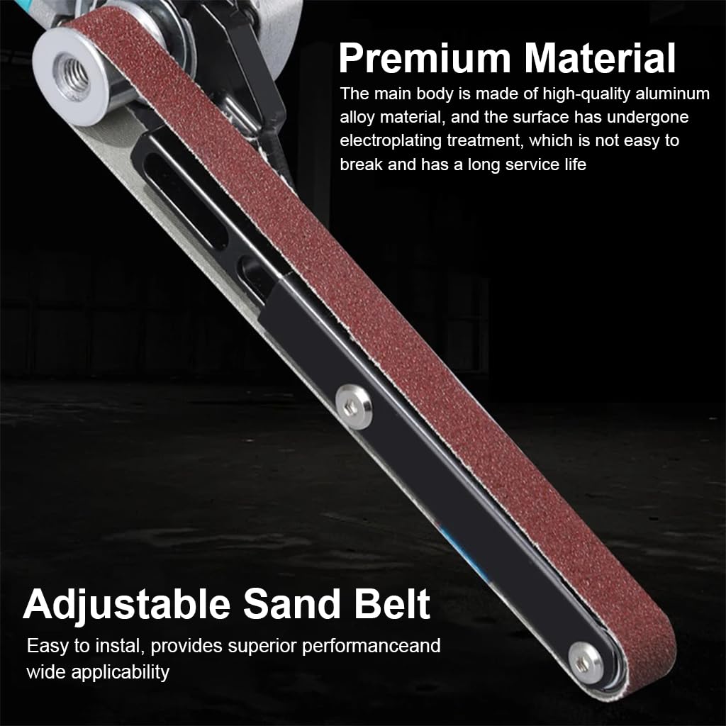 Serplex Angle Grinder Belt Sander Attachment for 100MM and 125MM Disks featuring Arm and Pulley System