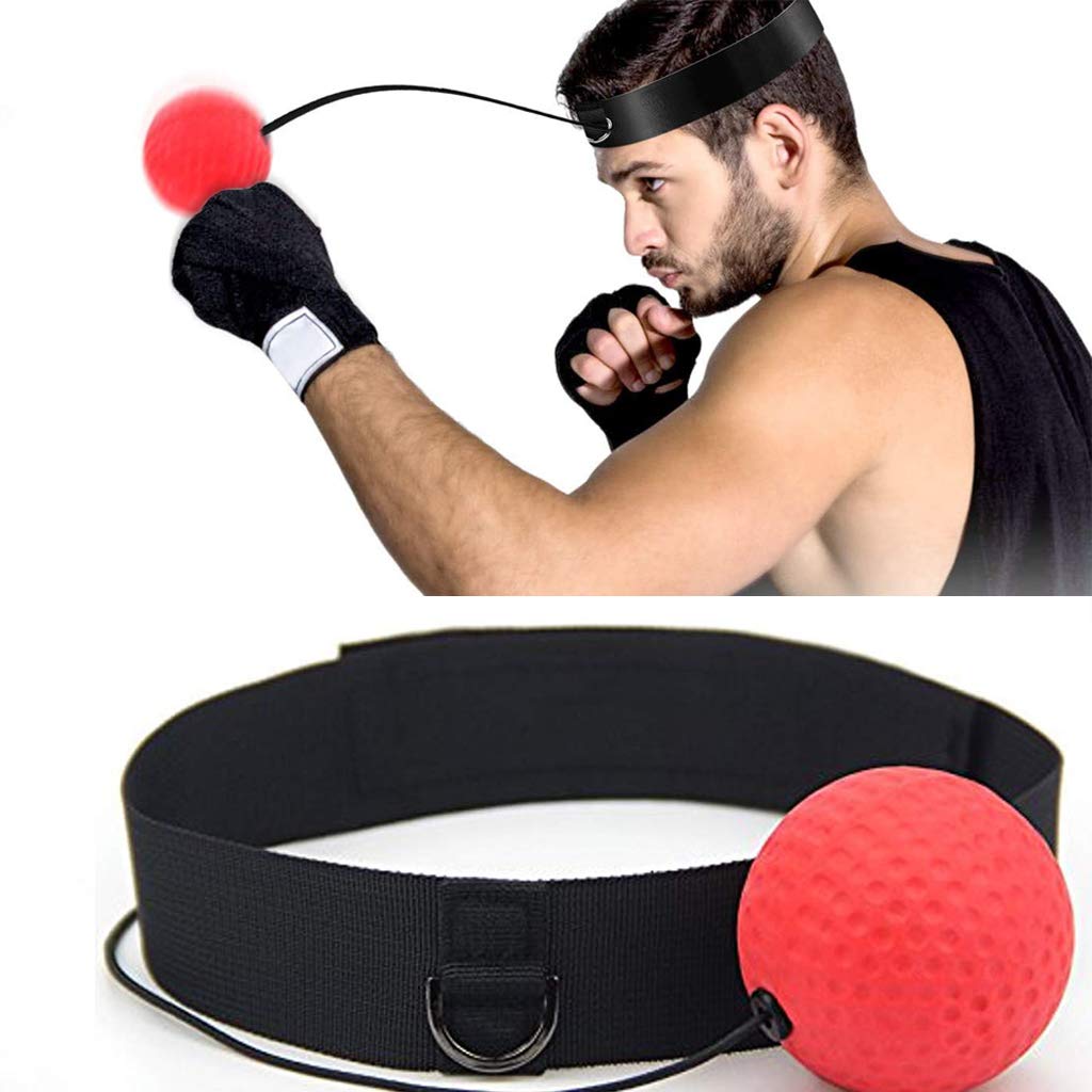 Proberos Fighting Ball for Reflex Speed Training with 20g Red PU Reaction Ball and Headband | Agility and Coordination Practice