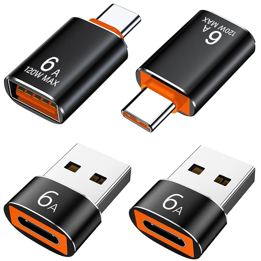 HASTHIP® Adaptador USB a USB C 4 Pack, Conversor Tipo C OTG, Compatible con MacBook, iPad Pro, Samsung Galaxy, Huawei, Carga Rápida y Transferencia de Datos