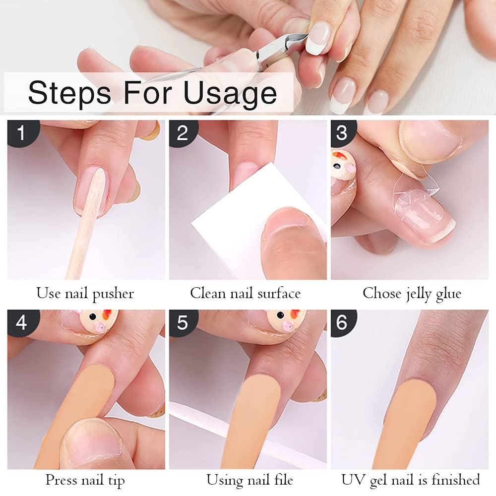 ZIBUYU Press On Nails for Home Salon Use with 24 PCS Full Cover Matte Design | ABS Resin False Nails