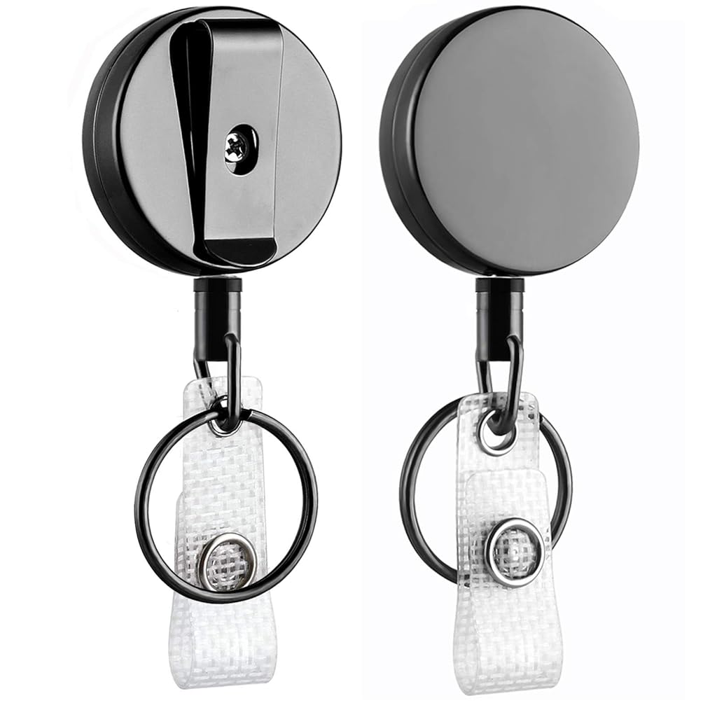 Climberty® 2Pcs ID Card Pulley, ID Card Holder Heavy-Duty All-Metal Casing with 27.5