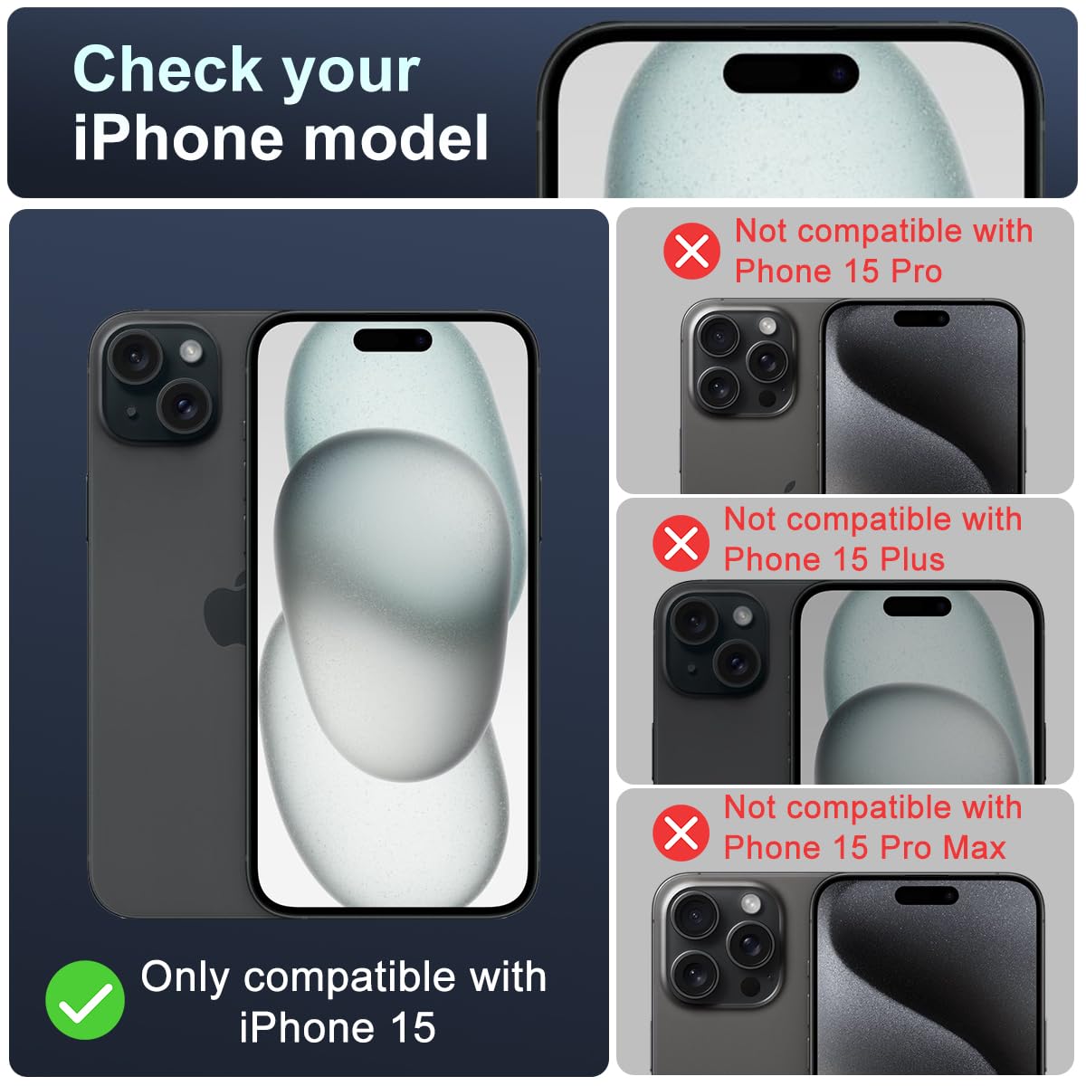 ZEITEL Tempered Glass Screen Guards for iPhone 15 with 9H Protection and Easy Frame | 2 Pack