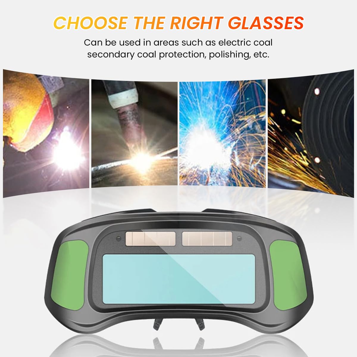 Serplex® Auto-darkening Welding Goggles, HD Lens Welding Eyewear 0.01 Milliseconds Highly Responsive Protective Glasses Heat Resistant UV Proof Outdoor Indoor Auto-darkening Welding Goggles