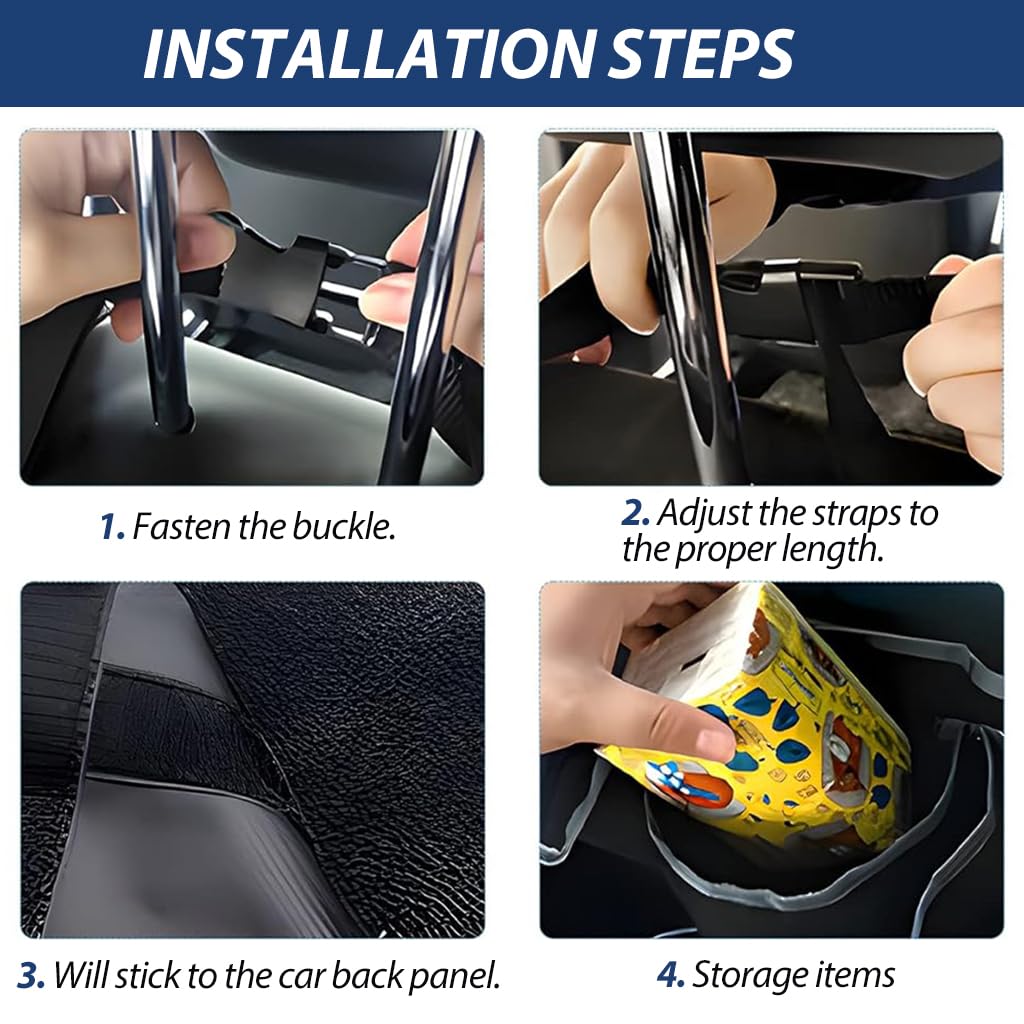 STHIRA Car Trunk Organizer for SUV and Truck with Adjustable Straps and 4 Pockets | 90x12x25cm Waterproof Oxford Cloth Collapsible Storage