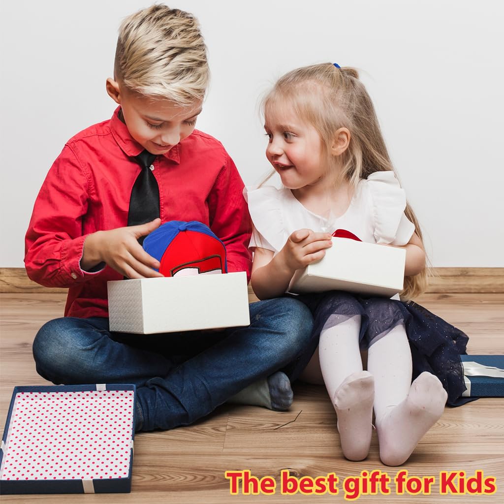 SNOWIE SOFT Kids Cap for Outdoor Fun with Adjustable Fit and Breathable Cotton Blend | Red Cartoon Hat for Boys and Girls