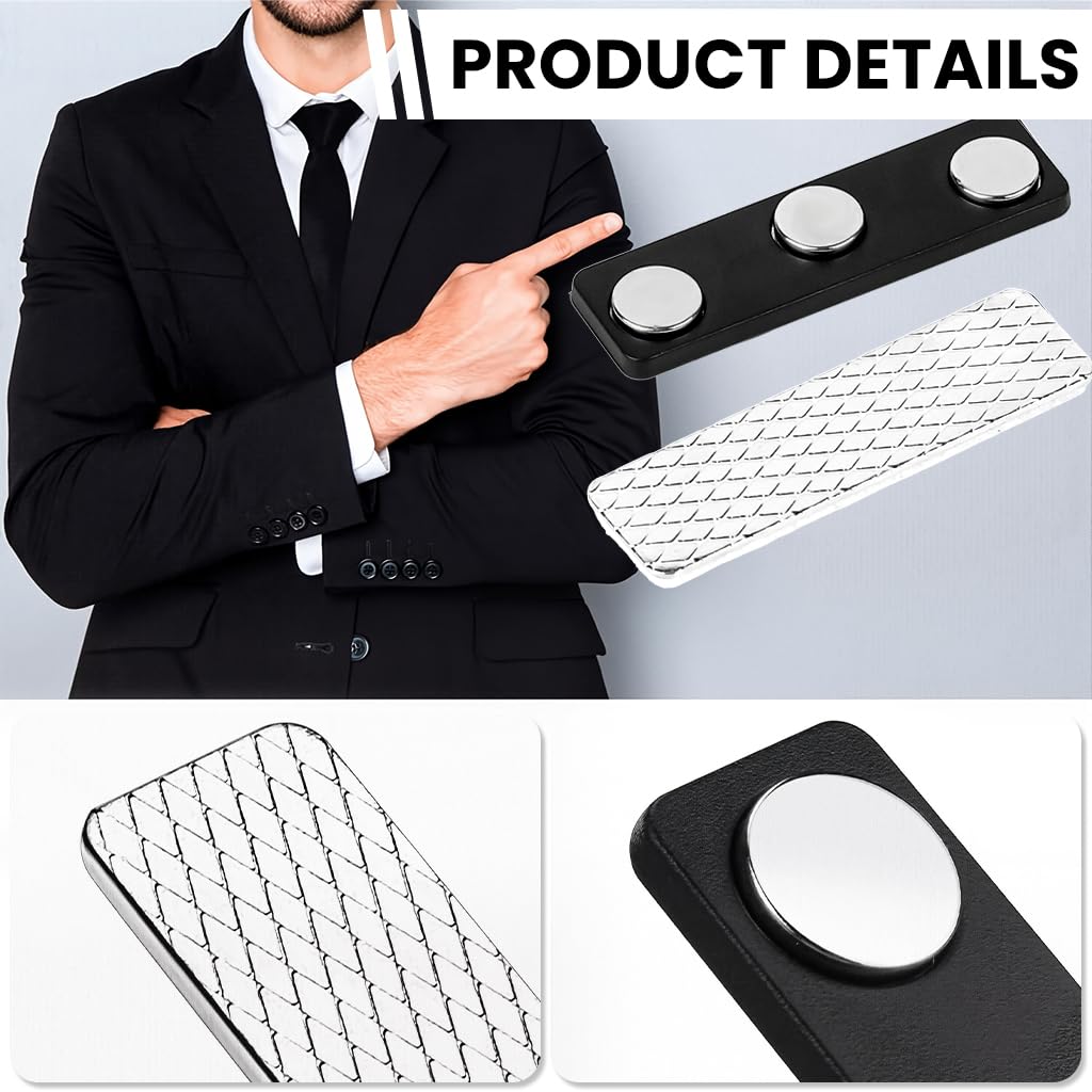 OFIFO Magnetic Name Badges 15 Pcs for Offices and Events with Self Adhesive Magnets 3x1.5 in