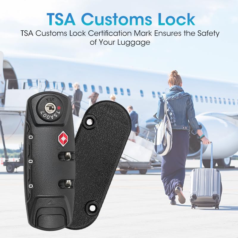 HASTHIP® TSA Locks for Luggage, Portable TSA Customs Code Lock, 3-Digit Number Combination Padlock TSA Lock Luggage, TSA007 Approved Zipper Number Lock, Suitcase Travel Bag Code Combination Locks