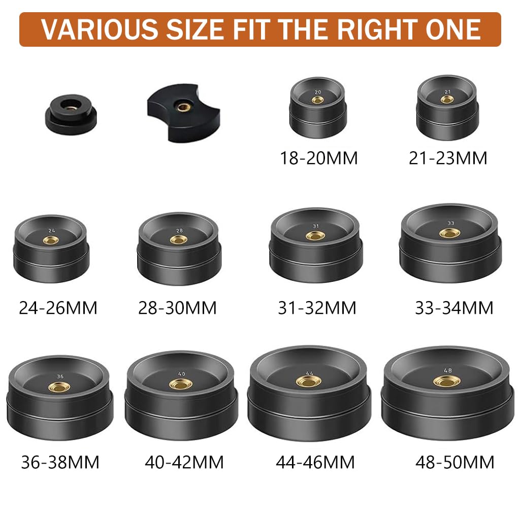 Serplex Watch Press Tool for Watch Case Repairs with 18–50mm Multi Dies Set featuring Spring‑Loaded Lever | Essential Kit for Secure Case Back and Glass Fitting