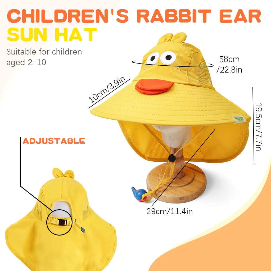 SNOWIE SOFT Kids Sun Hat for Beach and Outdoor Play with Neck Flap Breathable Mesh | 2 PCS