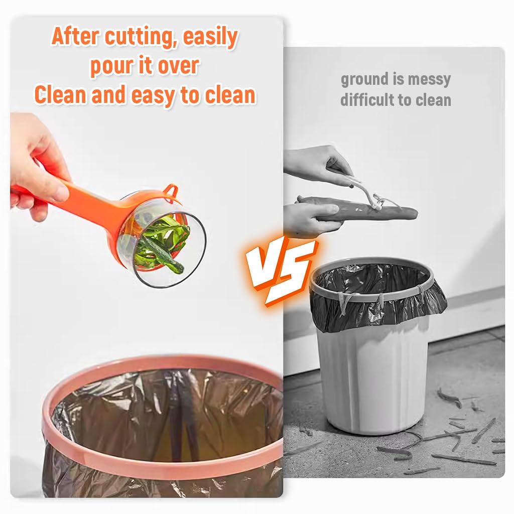 Supvox Kitchen Peeler with Peel Collection Bin featuring Stainless Steel Blade and Ergonomic Handle