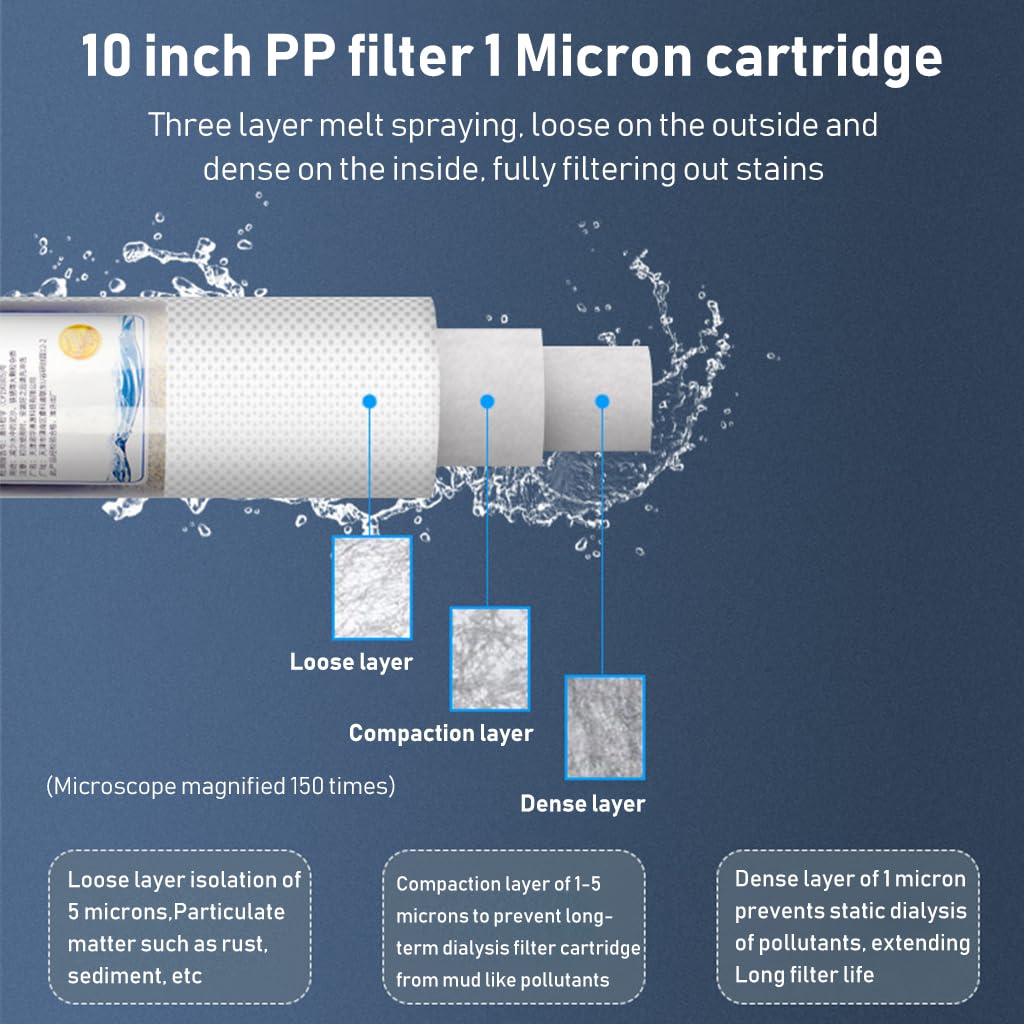 HASTHIP Water Filter System for RV with Multi Stage Filtration and 44kg Pressure Capacity | Removes Odor Chlorine and Sediment