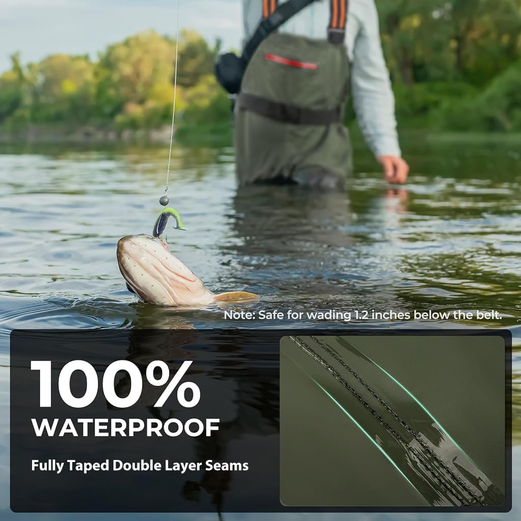 Proberos Waterproof Work Pants for Fishing and Construction with Rubber Boots & Zipper Pocket