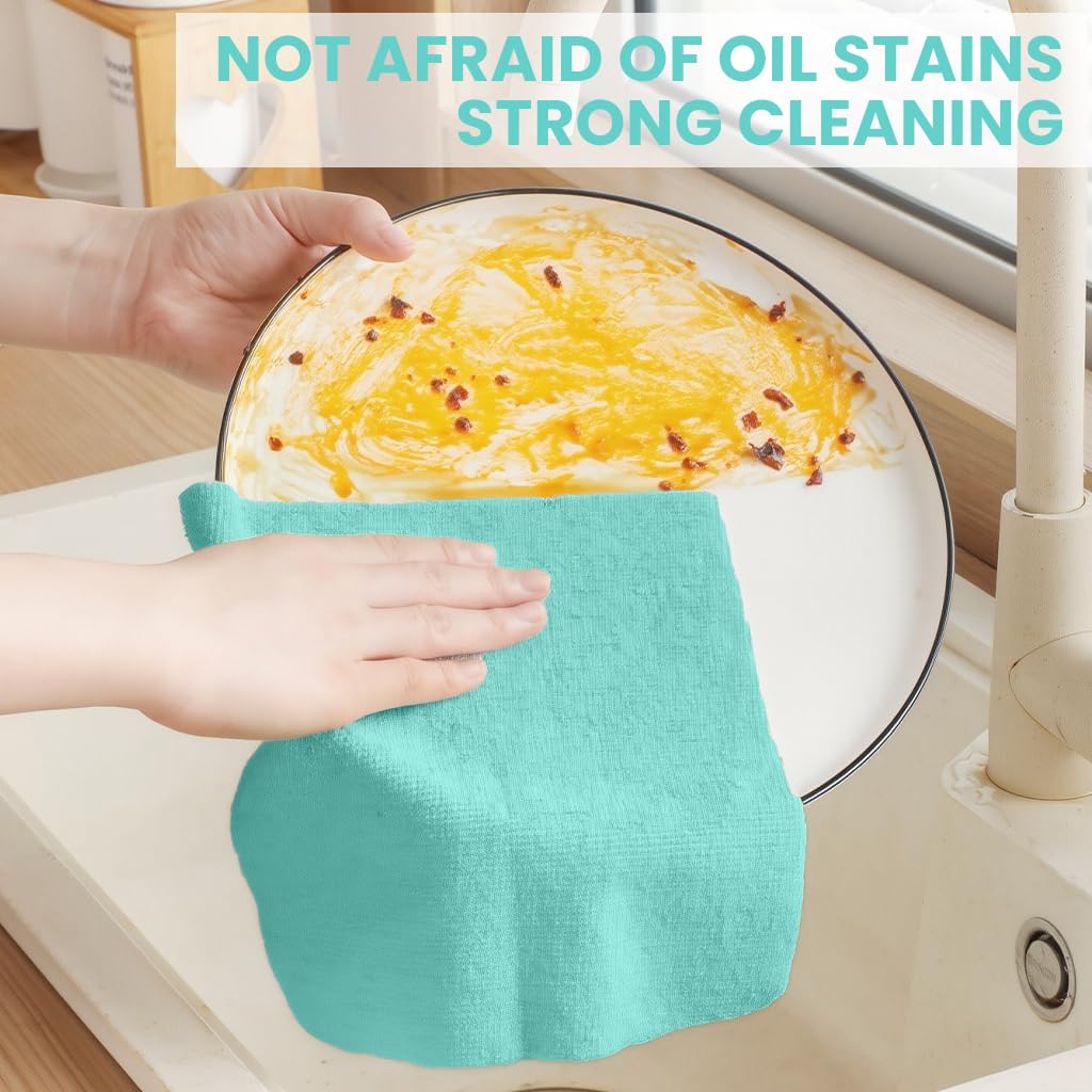 Zibuyu Microfiber Cleaning Cloths for Kitchen with Quick Dry Fabric 20 Pack | 7.87x7.87 in Reusable Towels