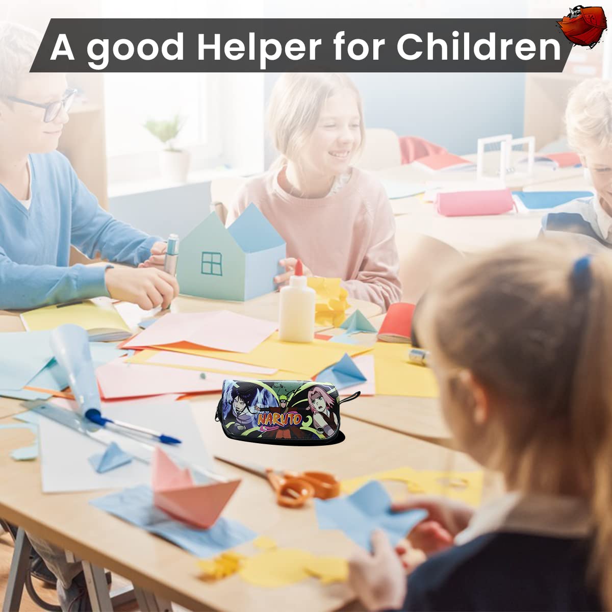 FANCYKU Na ruto Pencil Case for Students with Dual Layer Storage and PU Cover | Anime Gift