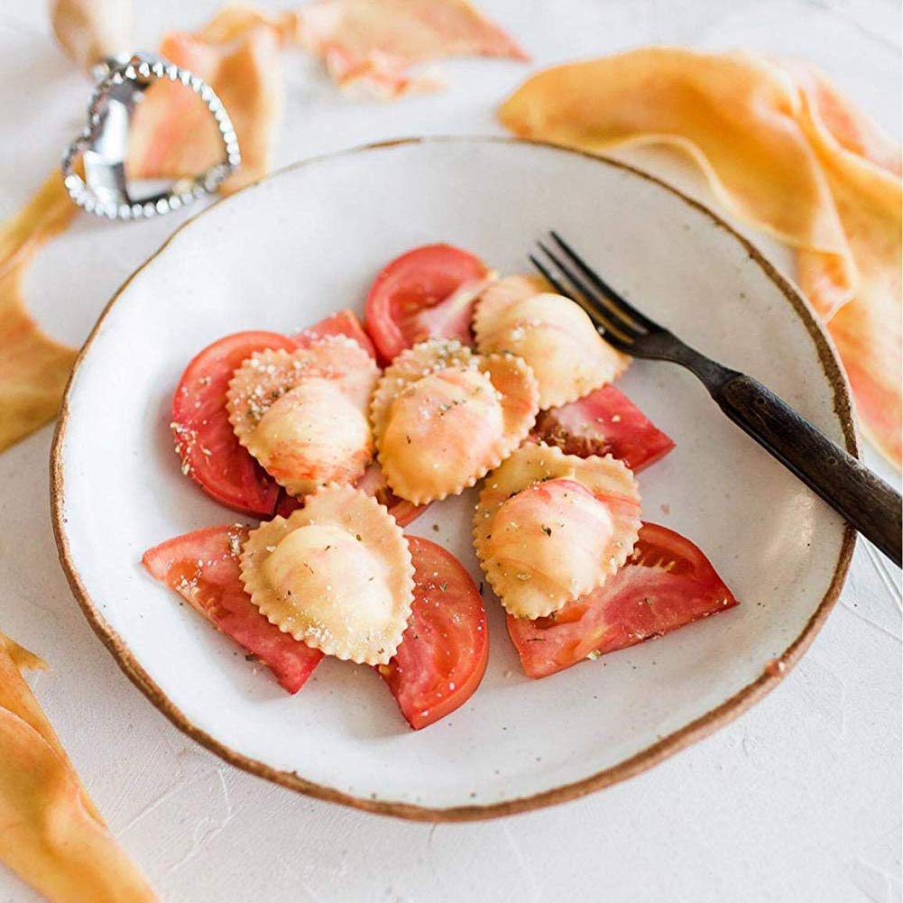 HASTHIP Ravioli Stamp Set for Pastry and Dough Making with 4 Cutters & Beechwood Handles