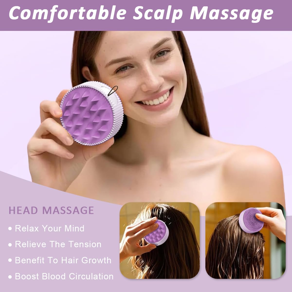 HANNEA Scalp Massager for Wet and Dry Use featuring Double Sided 3.15 in Design | Relaxing Scalp Care