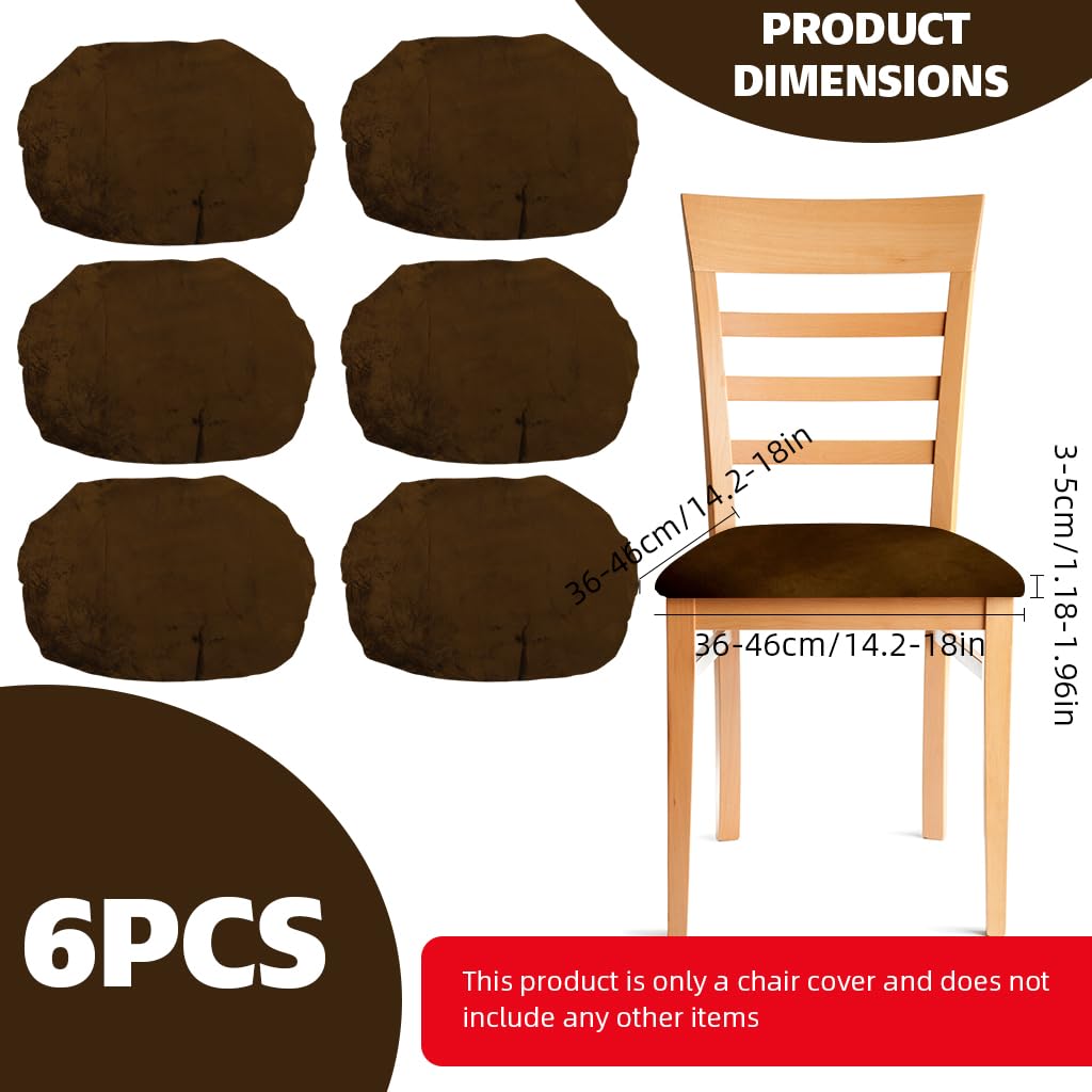 HASTHIP Dining Chair Covers for 14–18 in Seats with Elastic Edge in Retro Green Velvet | Pack of 6