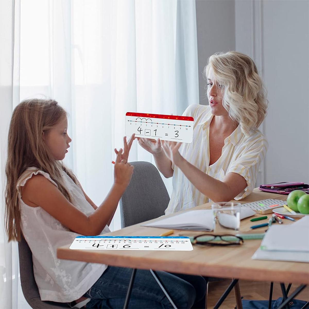 PATPAT Early Education Cards for Math Practice with 16 Reusable Cards and 2 Pens | Dry Erase Addition Learning Set for Toddlers