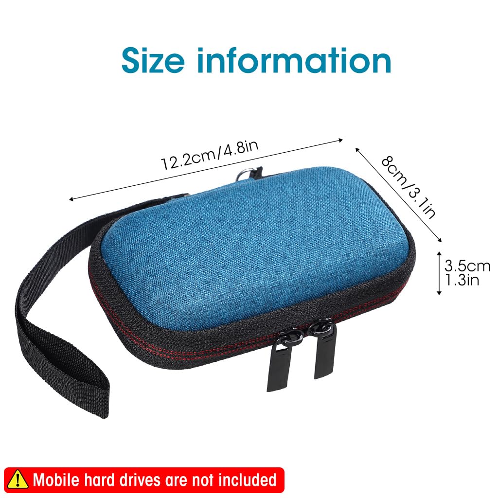 Verilux SSD Carrying Case for SanDisk 500GB–4TB with EVA Protection and Dual Zippers | Dark Blue