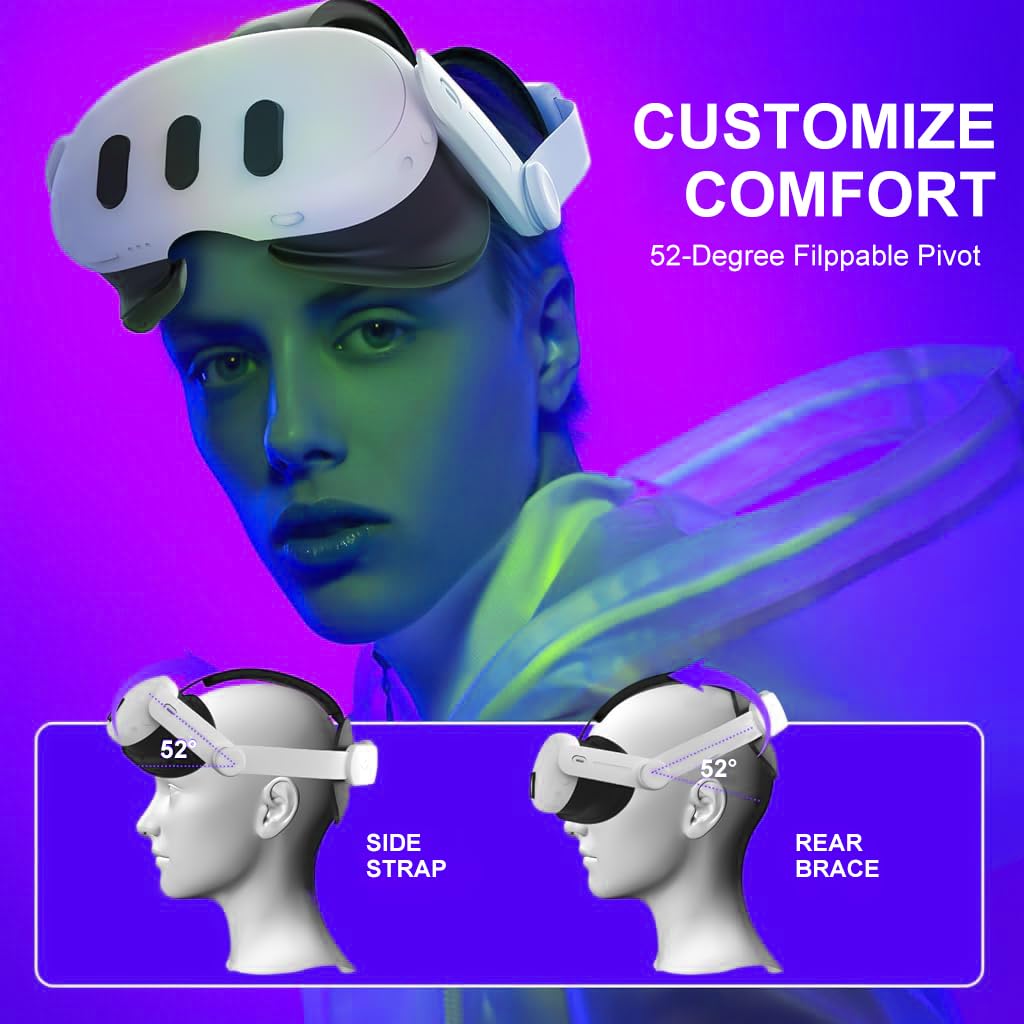 ZORBES Elite Head Strap for Meta Quest 3 and 3S with Adjustable Knob and ABS Build | Ergonomic Comfort