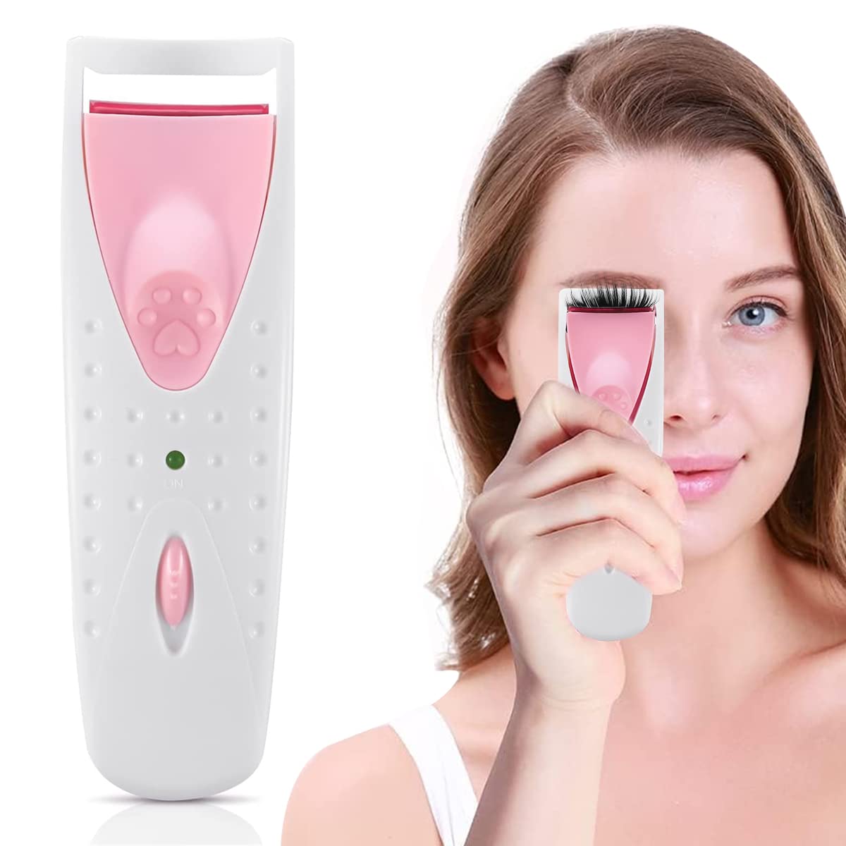 MAYCREATE Electric Eyelash Curler with Silicone Heating Pad for Quick and Natural Curling