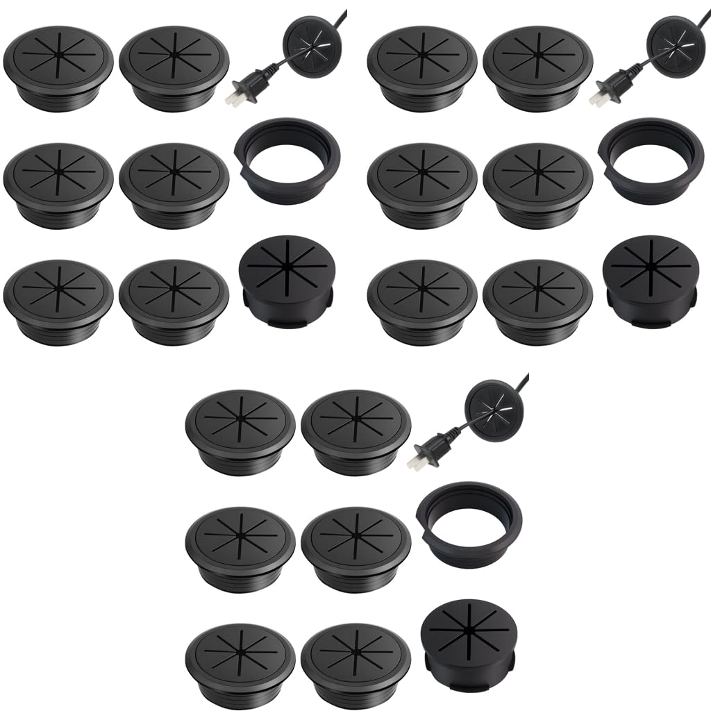 Serplex Desk Grommet 18PCS for Office Cable Management with Flexible Rubber Slots | 2 Inch