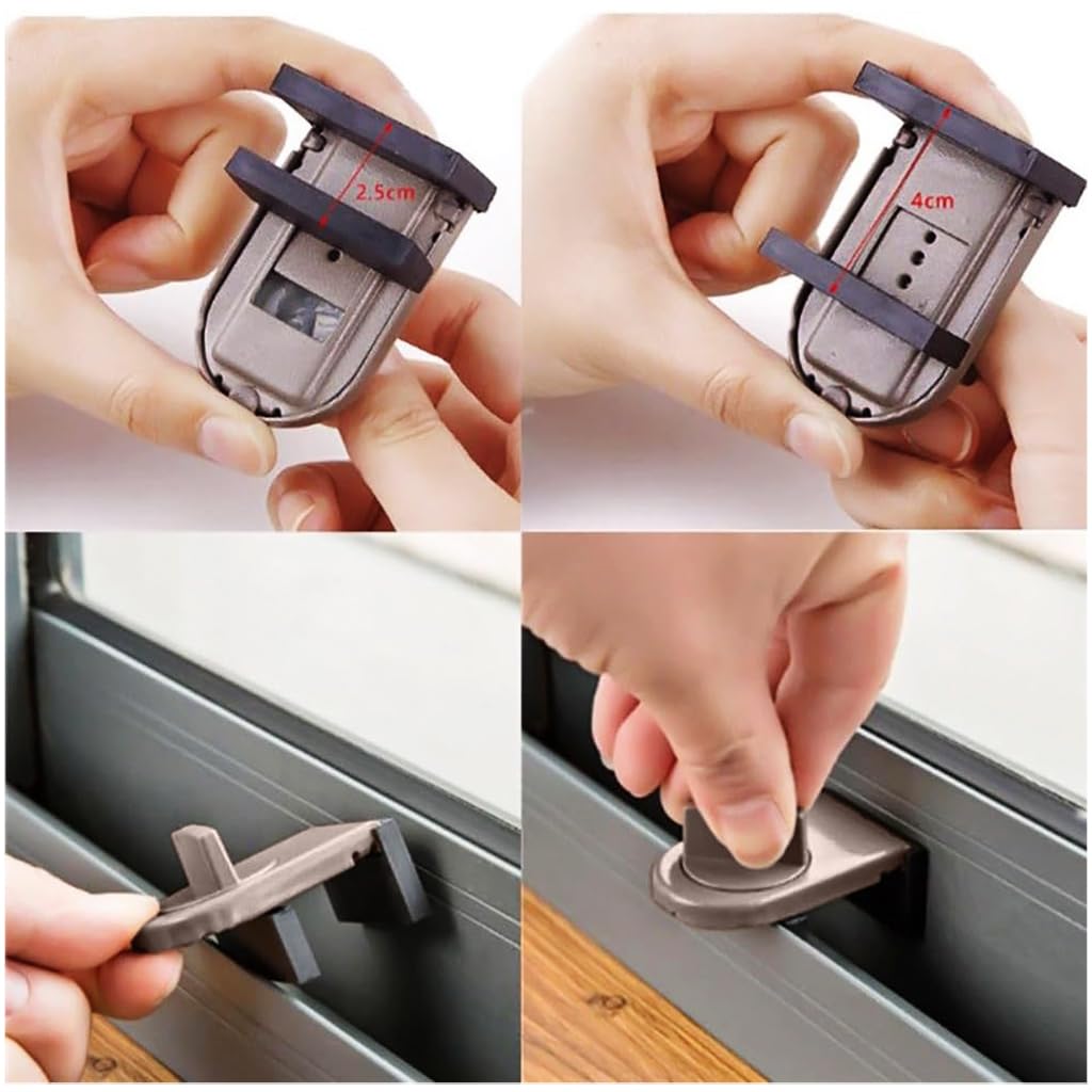 HASTHIP Sliding Window Lock for Home with Twist Knob and Aluminum Alloy Build | 4Pcs Set