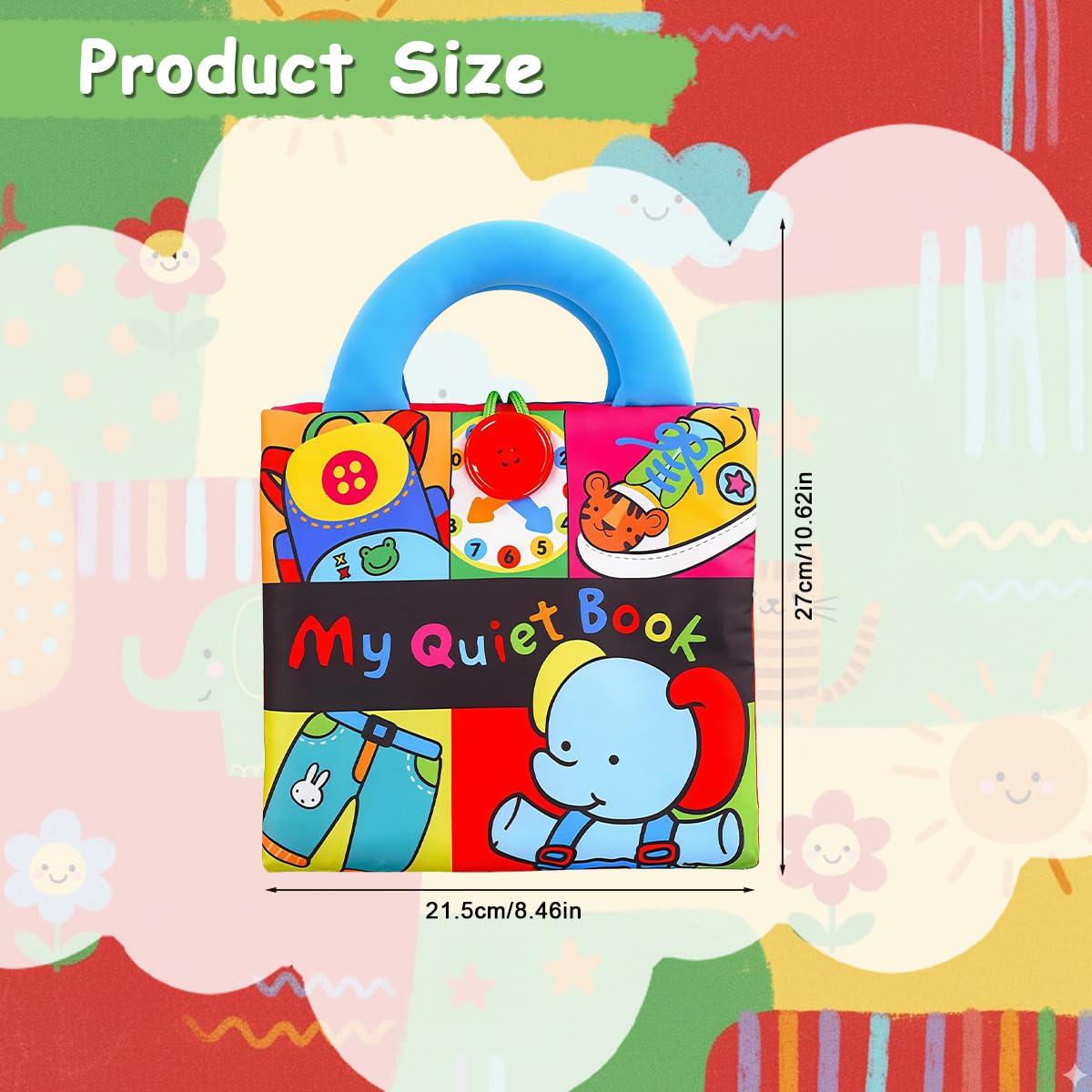 SNOWIE SOFT Dinosaur Cloth Books for Babies with 3D Tails and Crinkly Sound | Washable Soft Fabric Toy