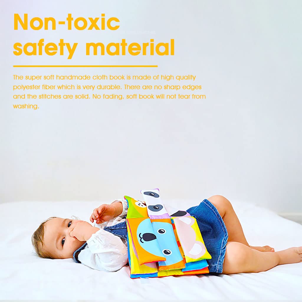 PATPAT Cloth Book for Babies with Mix and Match Animal Faces 18x18cm | Soft Educational Toy