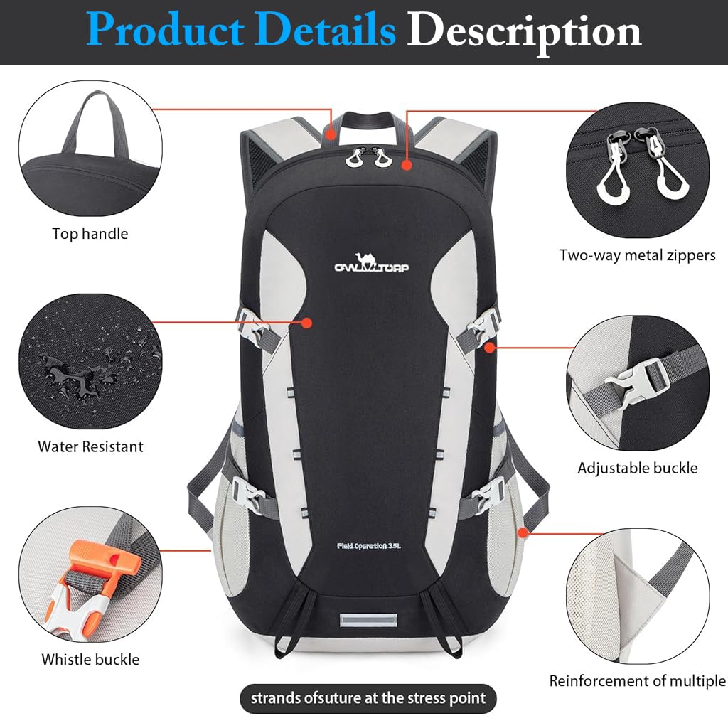 Proberos Travel Backpack for Hiking and Camping featuring 35L Capacity and Quick‑Release Buckles