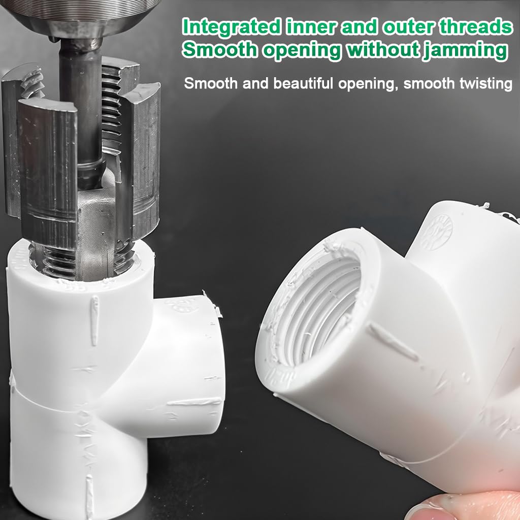 Serplex Pipe Threading Die Heads for Electric Drill Use with 1/2 and 3/4 NPT Sizes | Aluminum Alloy Set