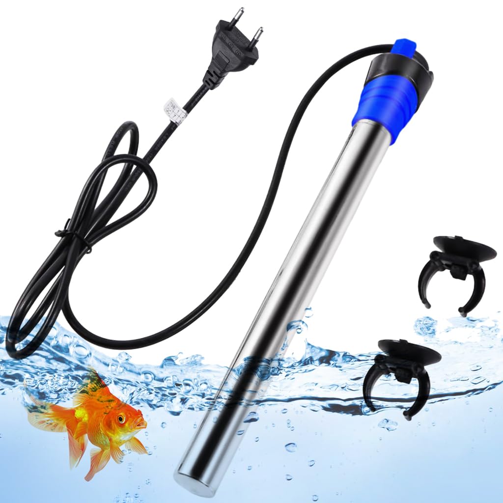 Qpets® 500W Aquarium Heater Automatic, 14.5in Stainless Aquarium Water Fish Tank Heater, Aquarium Accessories 18-34 Degree Adjustable Energy Saving Heater for Aquarium Fish Tank