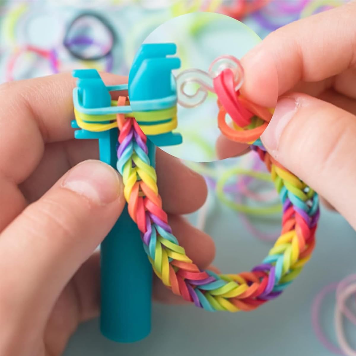PATPAT Rubber Bracelet Connector Hooks for DIY Loom Band Jewelry | 500pcs Clear S Clips