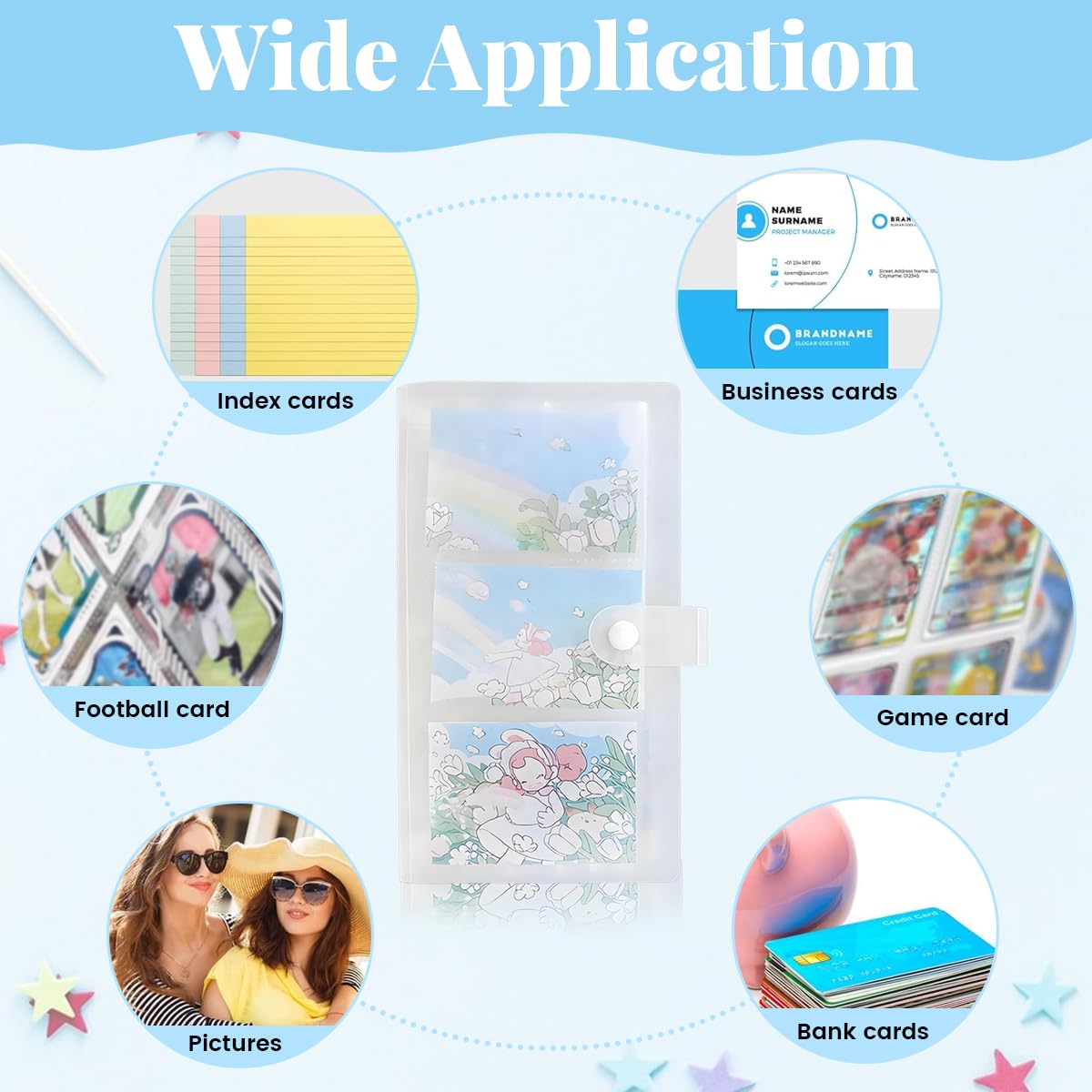 PATPAT Card Holder for Trading Cards with 120 Pockets and Double Sided Transparent Pages | White Organizer