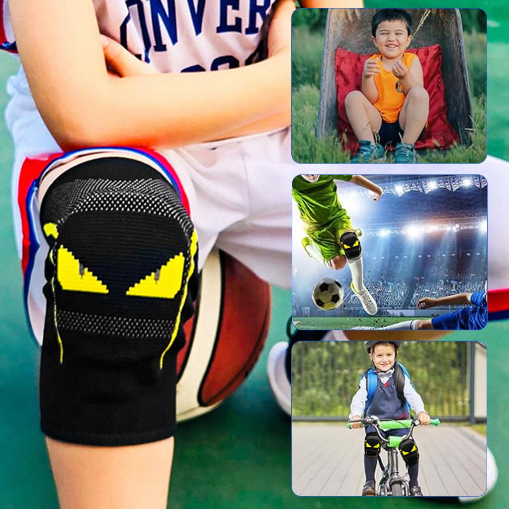 PROBEROS Sport Compression Knee Sleeves for Kids with 15‑25 mmHg Support featuring Interlock Nylon Design | Sized 25‑28 cm for Ages 7‑10