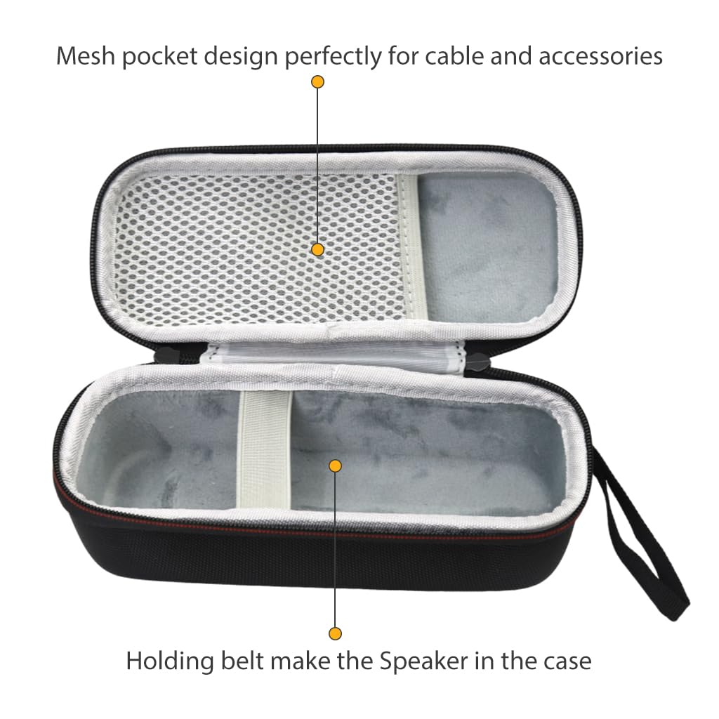 ZORBES Carry Case for Tribit XSound Go Bluetooth Speaker with EVA Hard Shell and Hand Strap | Travel Storage Bag with Plush Lining and Mesh Pocket