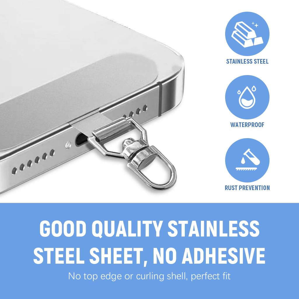 ZORBES Phone Tether Tab for Universal Smartphones featuring 360° Rotatable Metal Ring | 2Pcs Set