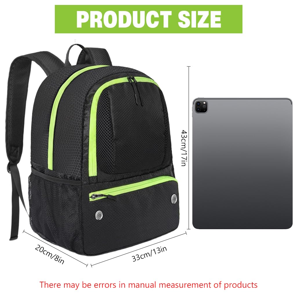 PROBEROS Football Carrier Backpack for Size 5 Soccer Ball with Shoe Compartment | Waterproof Sport Bag 33x20x43cm