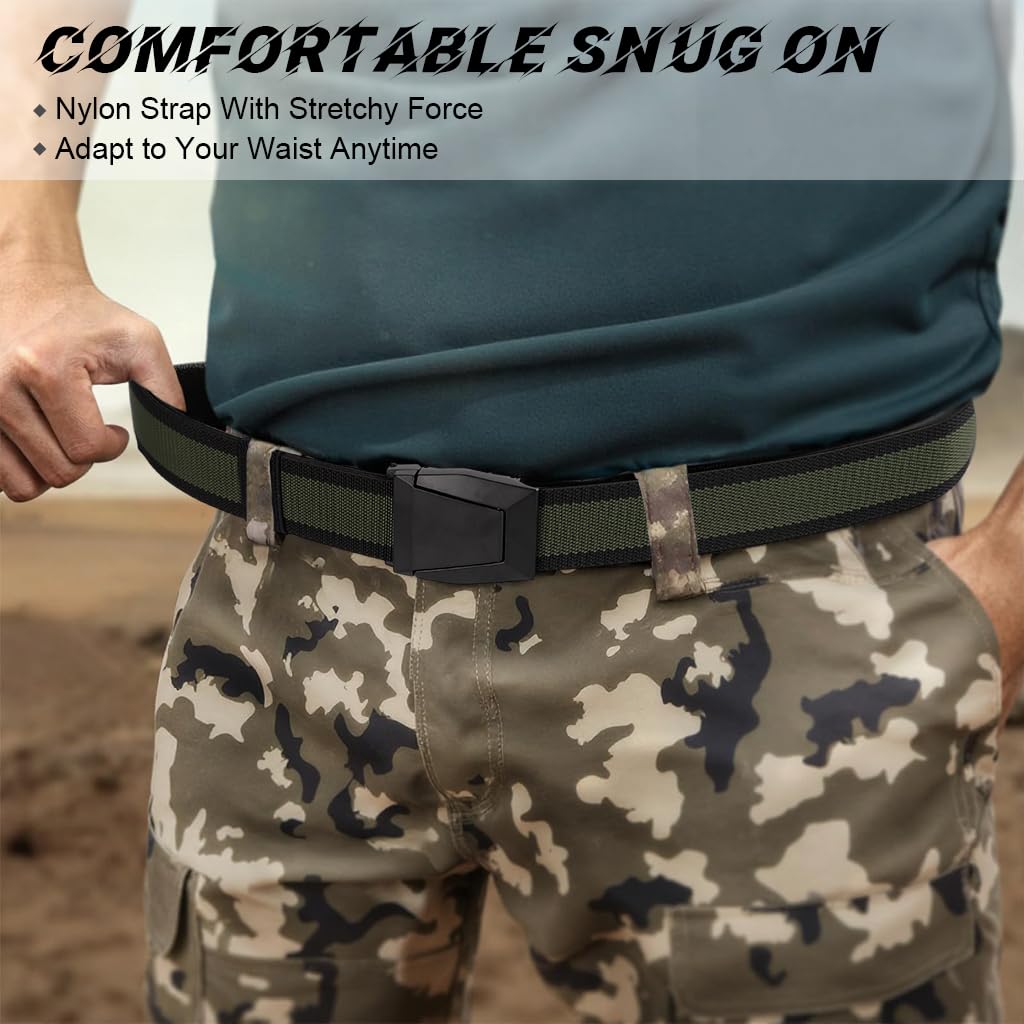 GUSTAVE Belts for Men with Quick Release Alloy Buckle and Adjustable Nylon Webbing 120cm